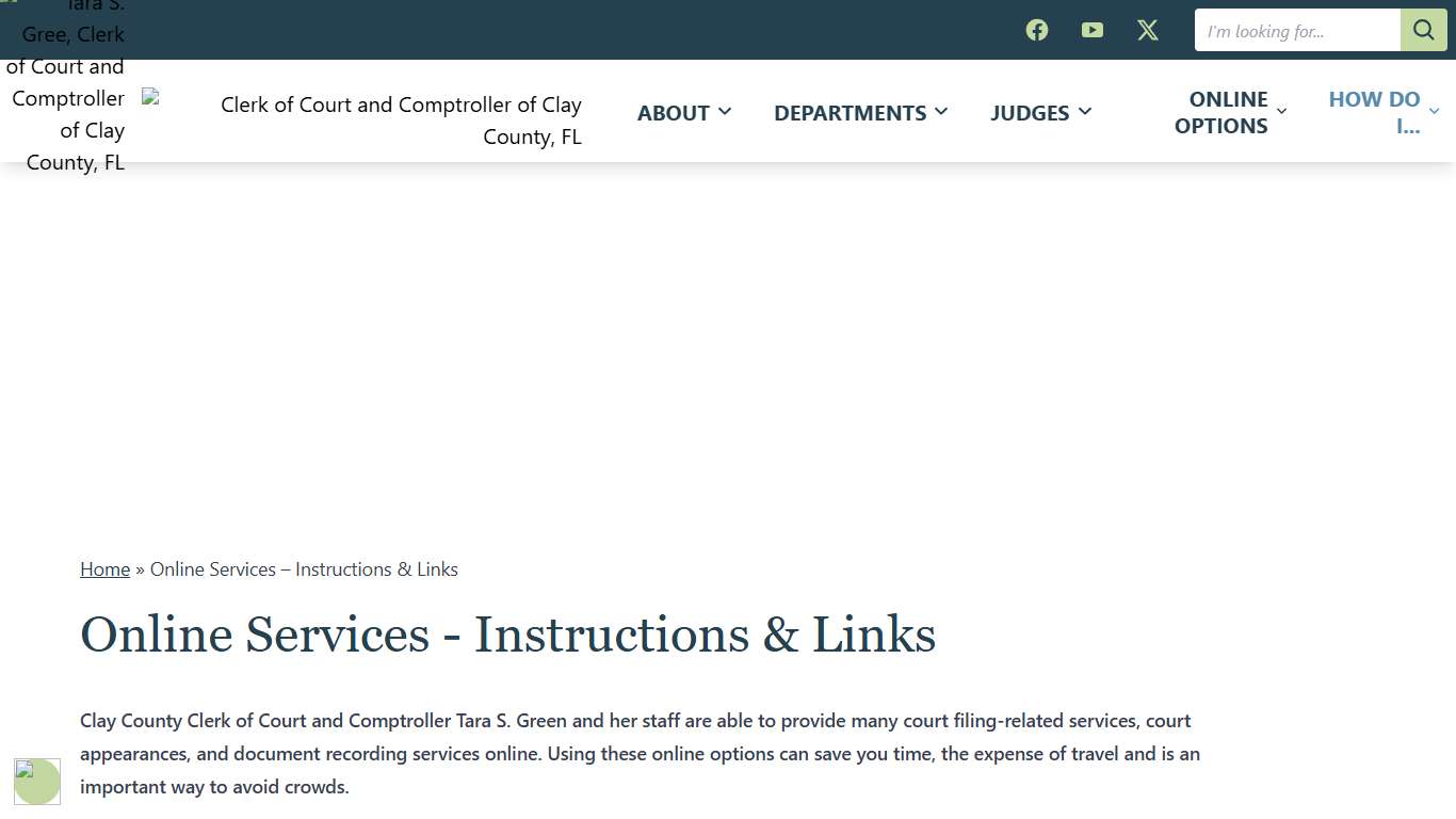 Online Services - Instructions & Links Clay County Clerk of Court